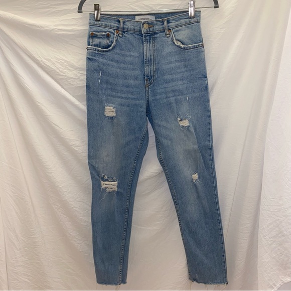 Zara Denim - Zara raw hem distressed skinny jeans